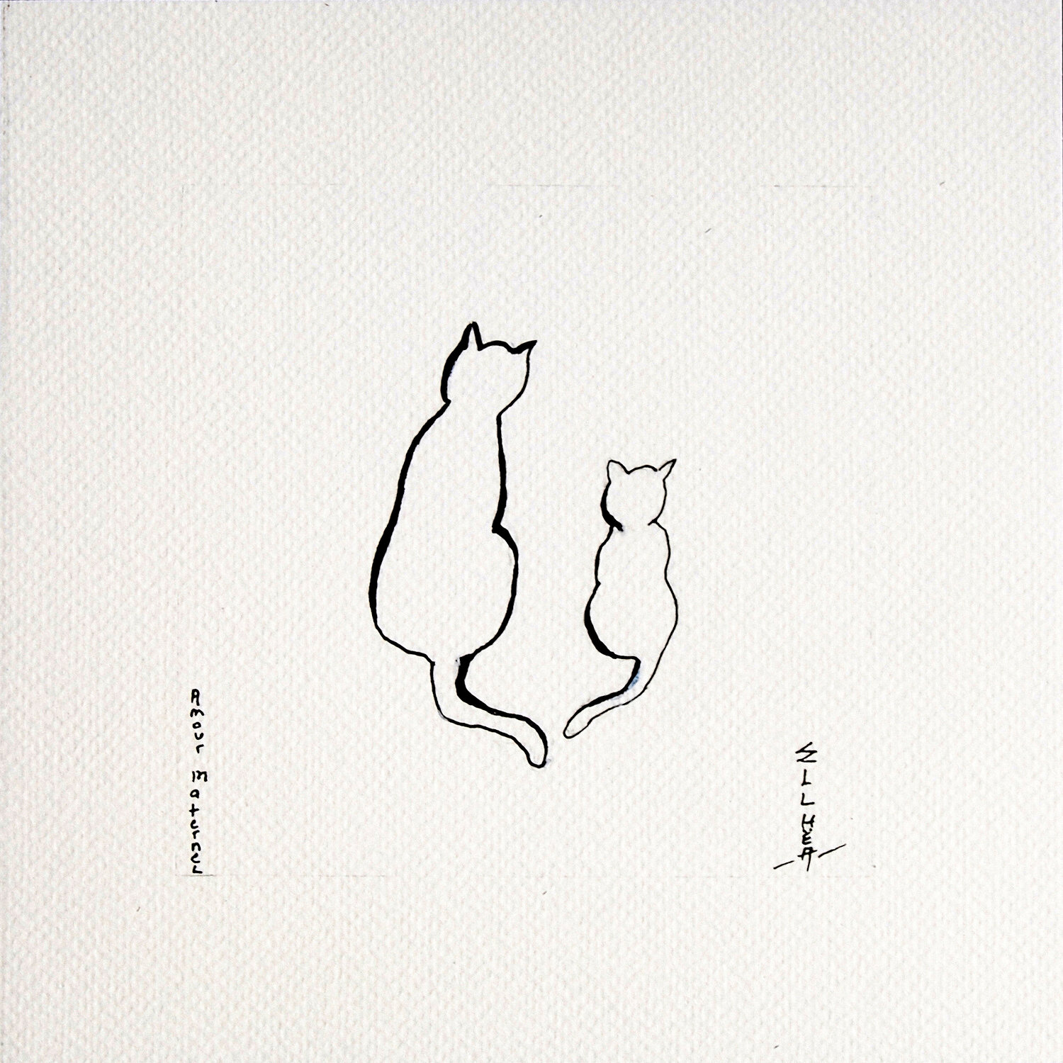 Amour maternel Marie-Claude ELLHËA Drawing for sale