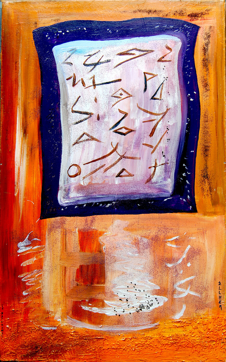 Abstract The Parchment - Abstrait Le Parchemin Marie-Claude ELLHËA Original painting for sale