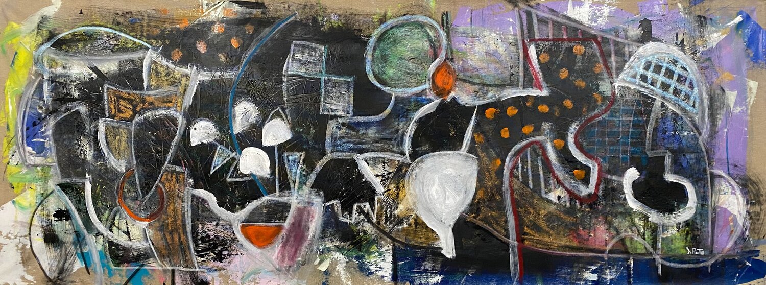 Follow the black cat Federico Pinto Schmid Original painting for sale