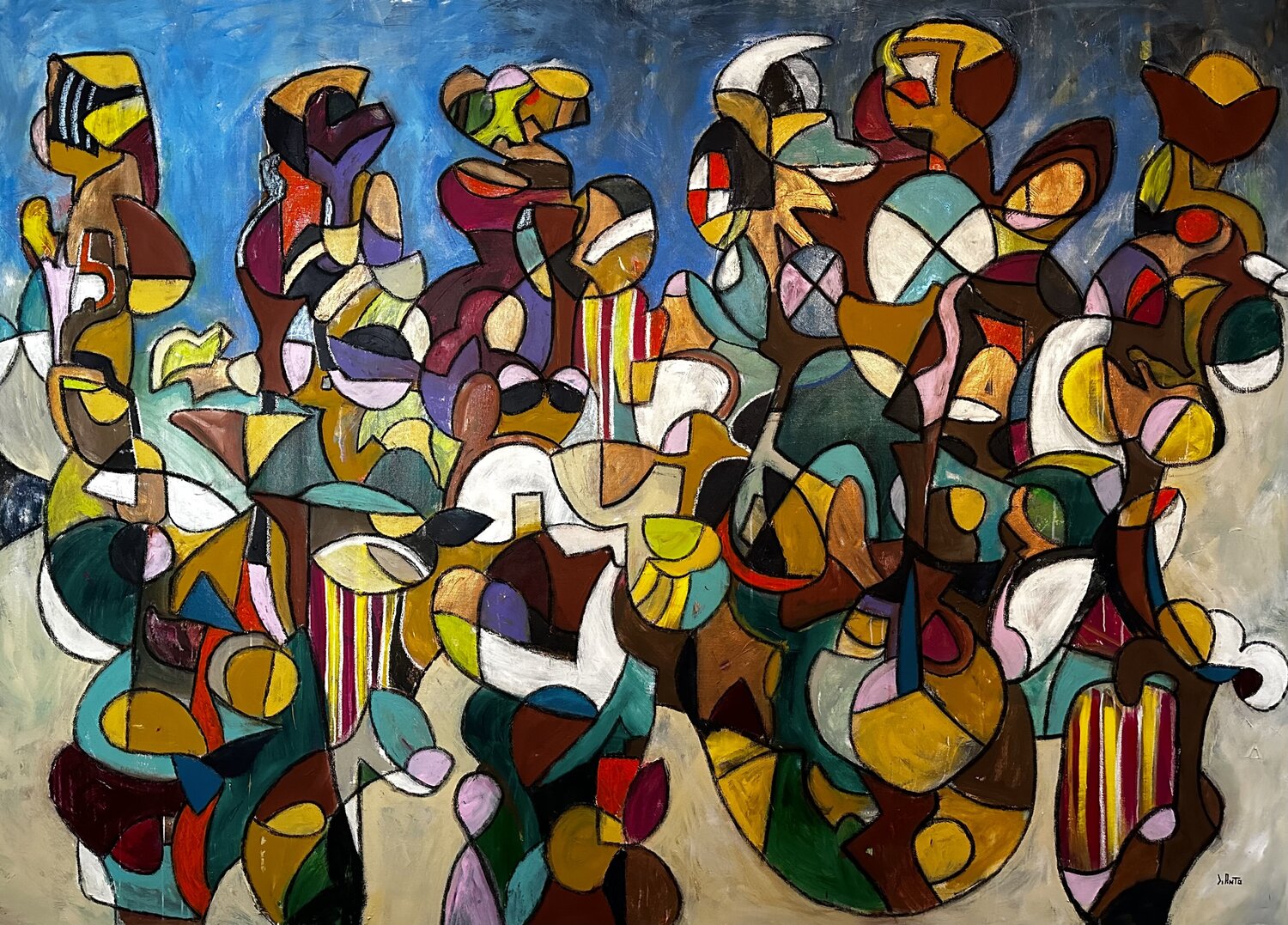 La tribù Federico Pinto Schmid Original painting for sale