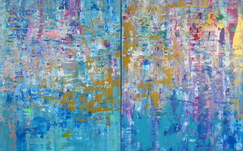 Urban Hues Diptych by Vania Bouwmeester Pentcheva, Painting for Sale on Select