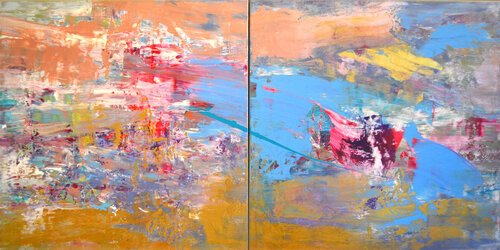 Ethereal Horizons Diptych by Vania Bouwmeester Pentcheva, Painting for Sale on Select