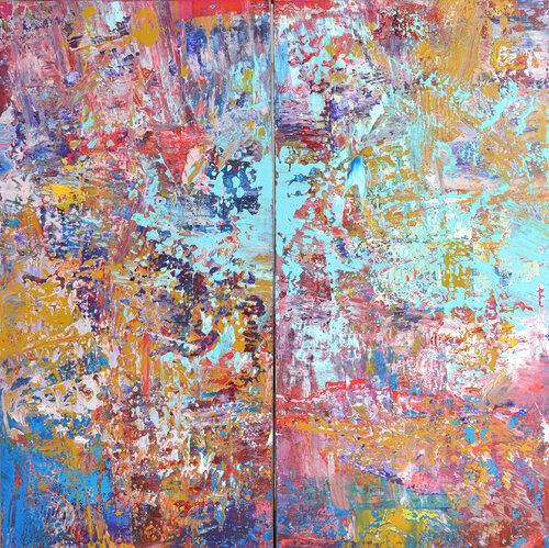 Spring Fragrances Diptych 1 by Vania Bouwmeester Pentcheva, Painting for Sale on Select
