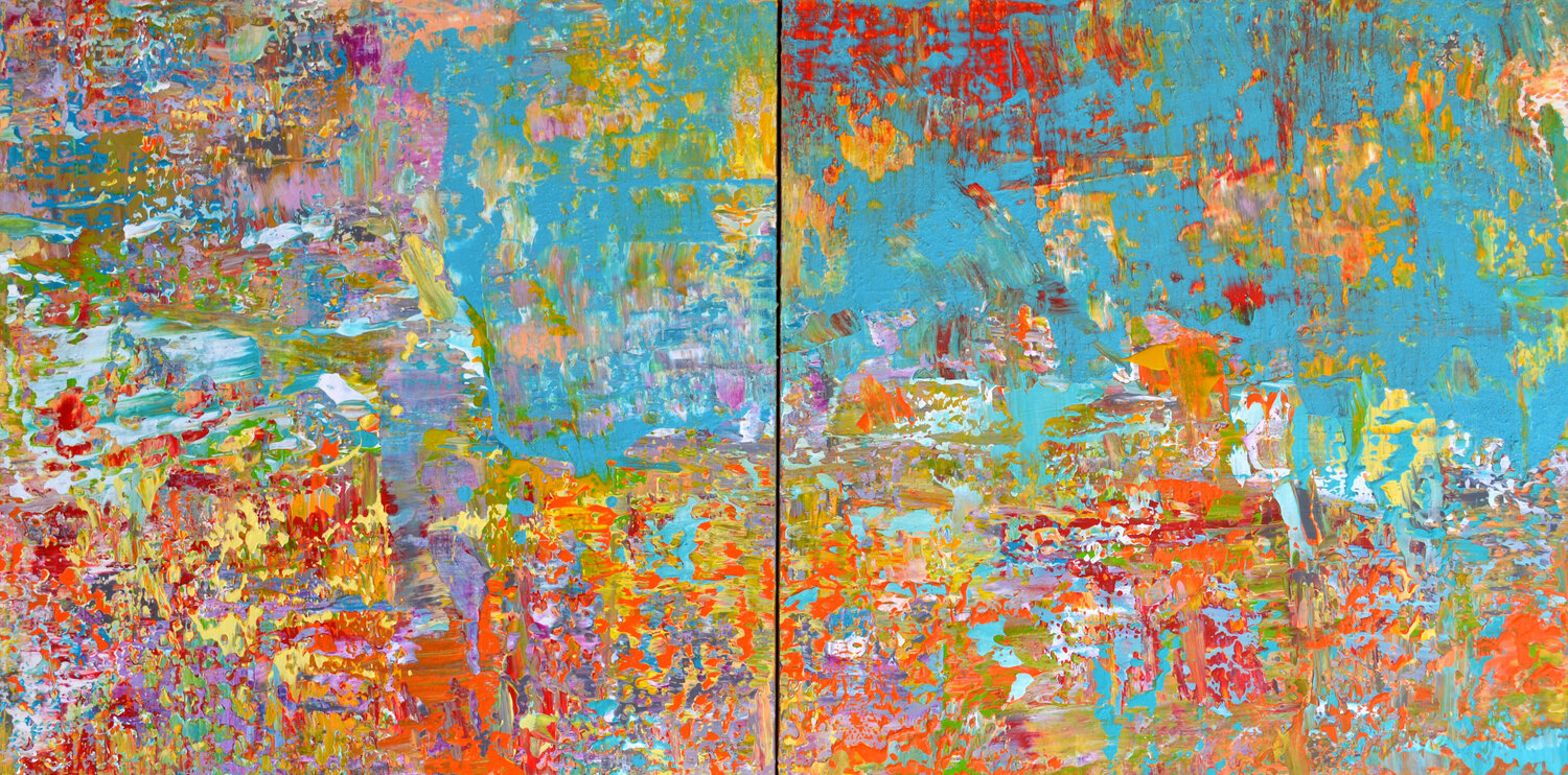 Colours Of Summer Diptych Vania Bouwmeester Pentcheva Original painting for sale