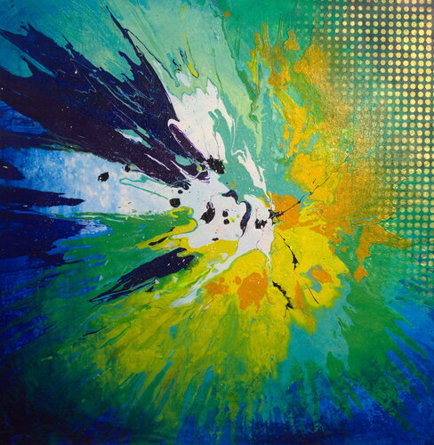 Blue, Green and Yellow - You never miss it 'til it's gone away by Michael Andrew Law Cheuk Yui, Painting for Sale on Select