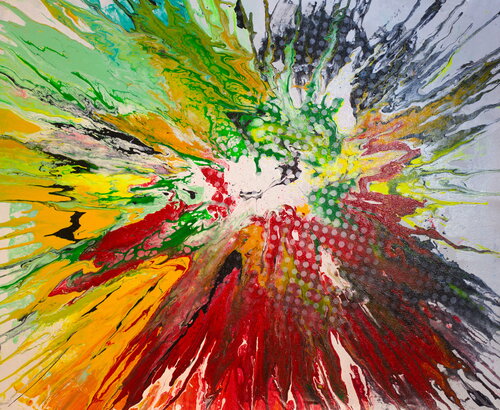 Green, Yellow and Red - Now we are victorious by Michael Andrew Law Cheuk Yui, Painting for Sale on Select