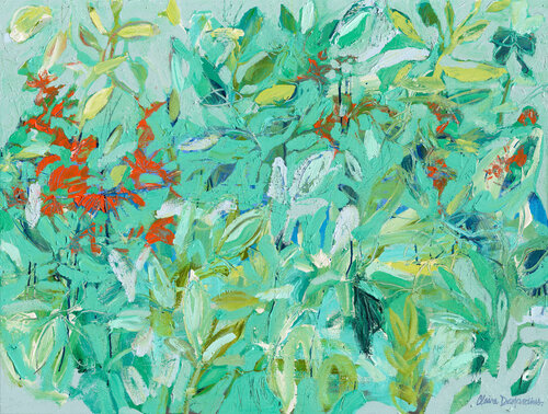 The Crocosmia Are in Bloom von Claire Desjardins, Malerei kaufen auf Select