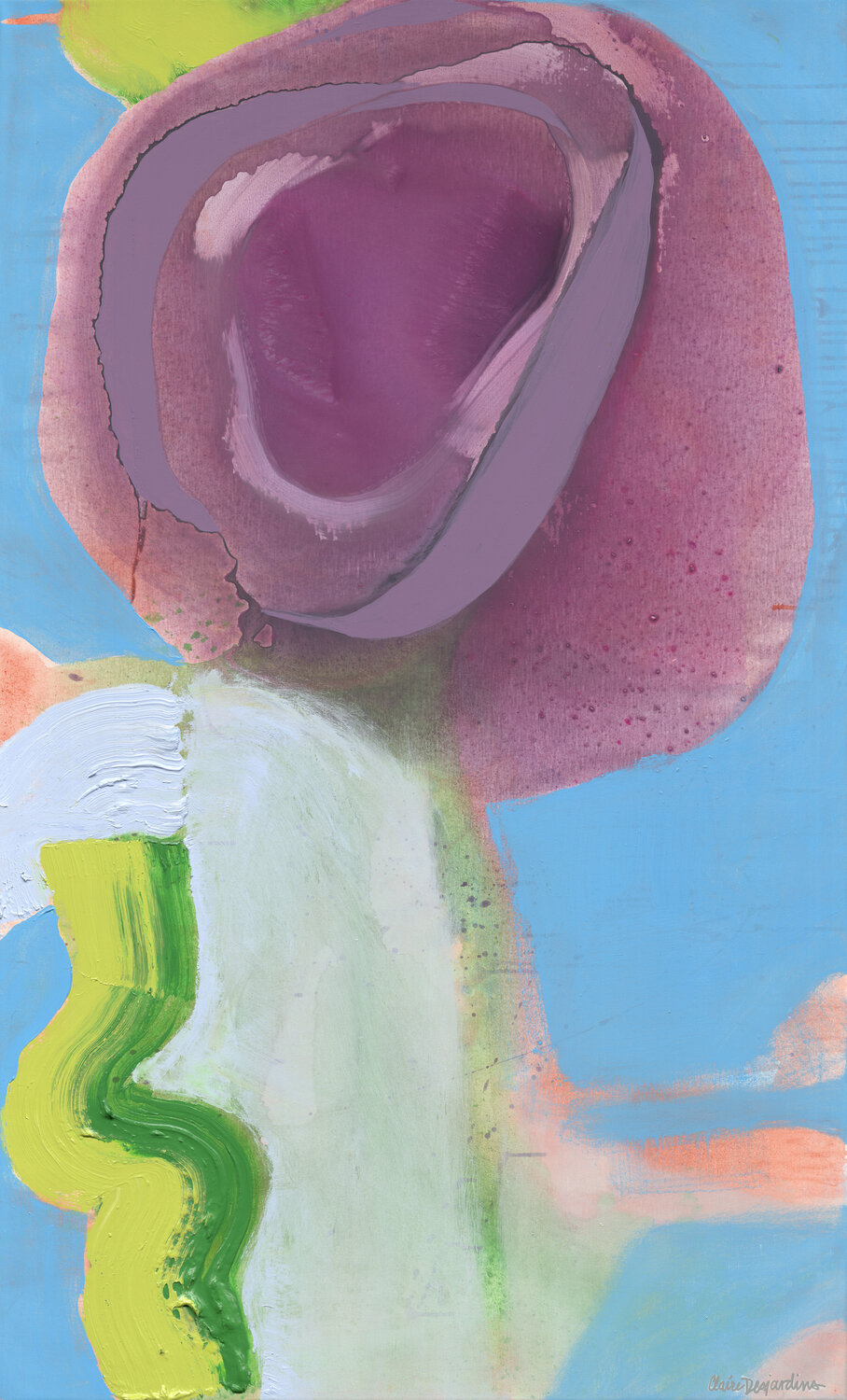 Purple Poppy Claire Desjardins Original painting for sale