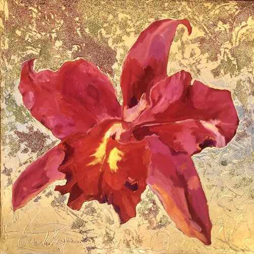 Goddess of Orchid (GLITTER) by Eva Konya, Painting for Sale on Select