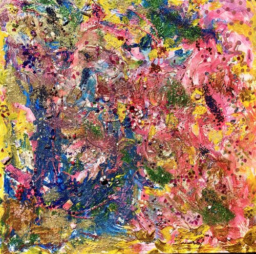 Colorful Lovelies in Wonderland GLITTER & PEARLS & GEMSTONES by Eva Konya, Painting for Sale on Select