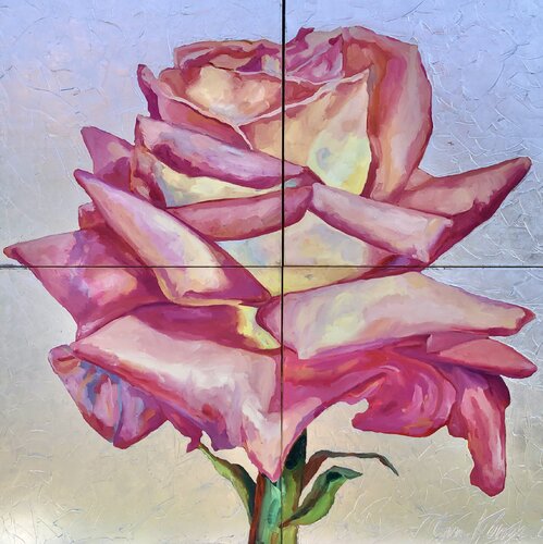 Soul to Soul / SILVER Polypthichon by Eva Konya, Painting for Sale on Select
