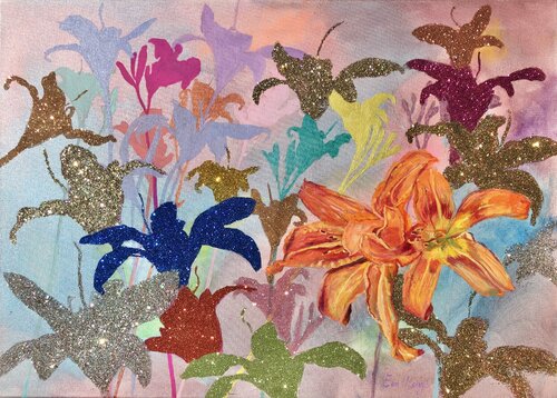 Iconic lilies by Eva Konya, Painting for Sale on Select