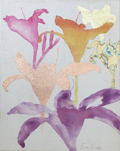 Playful petals by Eva Konya, Painting for Sale on Select