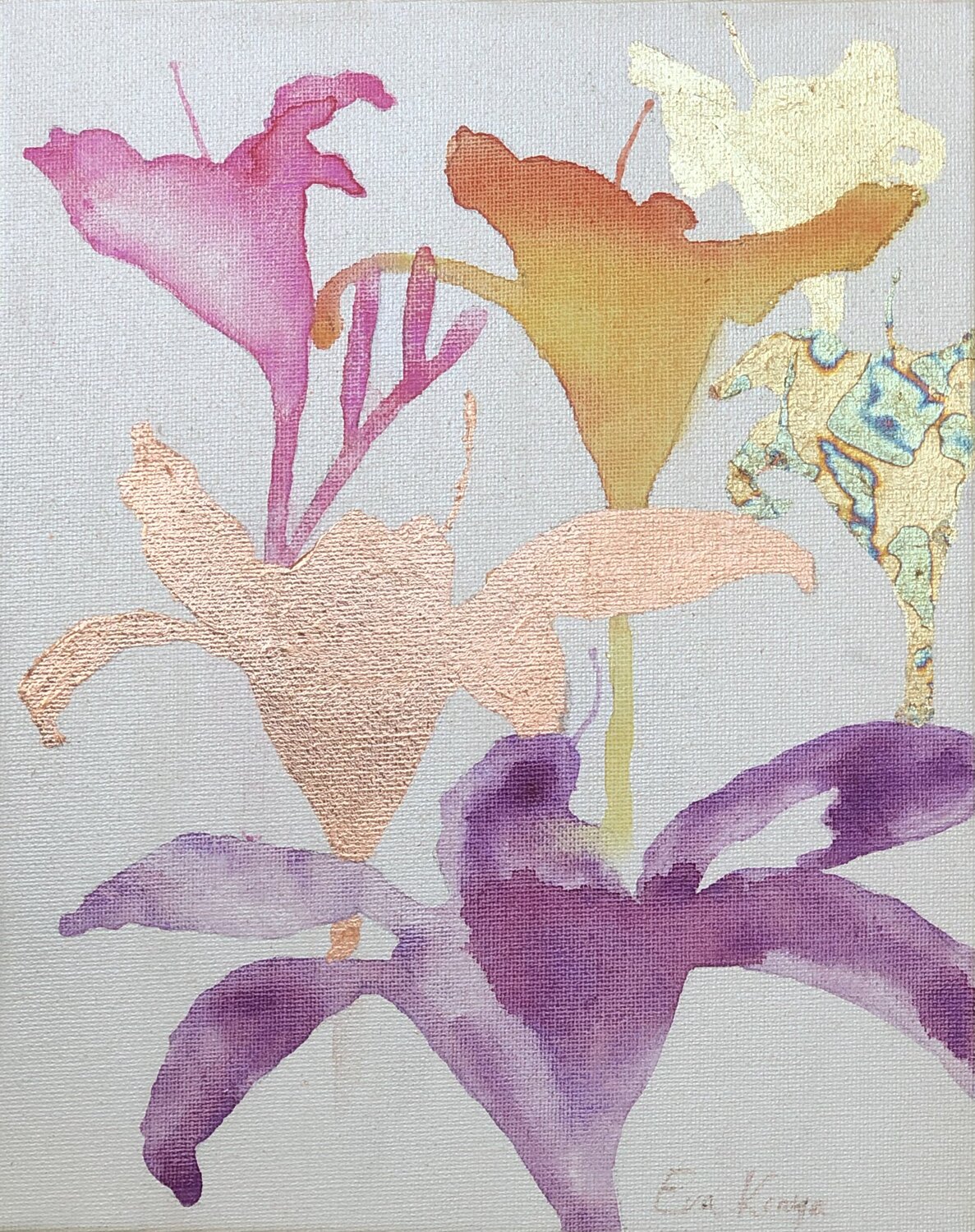 Playful petals Eva Konya Original painting for sale