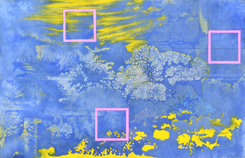 Landscape blue jeans by Milena Nicosia, Painting for Sale on Select