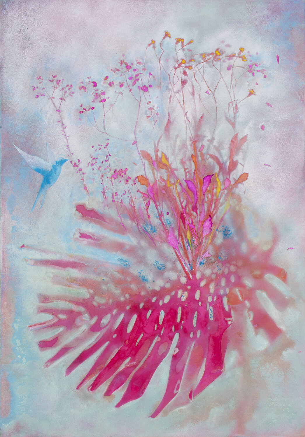 Aura, il sogno del colibrì Milena Nicosia Original painting for sale