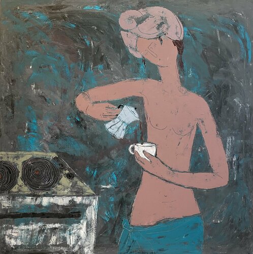 Wet hair by Tatiana Harizanova, Painting for Sale on Select