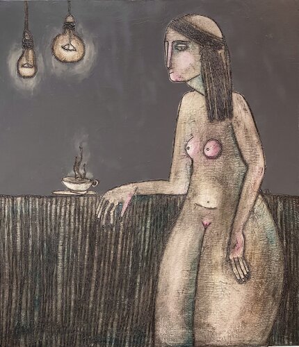 Coffee by Tatiana Harizanova, Painting for Sale on Select