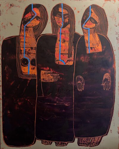 The Three Ladies by Tatiana Harizanova, Painting for Sale on Select