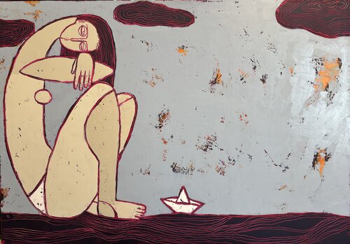 The beach by Tatiana Harizanova, Painting for Sale on Select