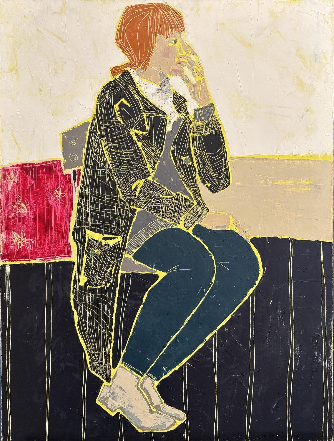 The lady with red hair Tatiana Harizanova Original painting for sale