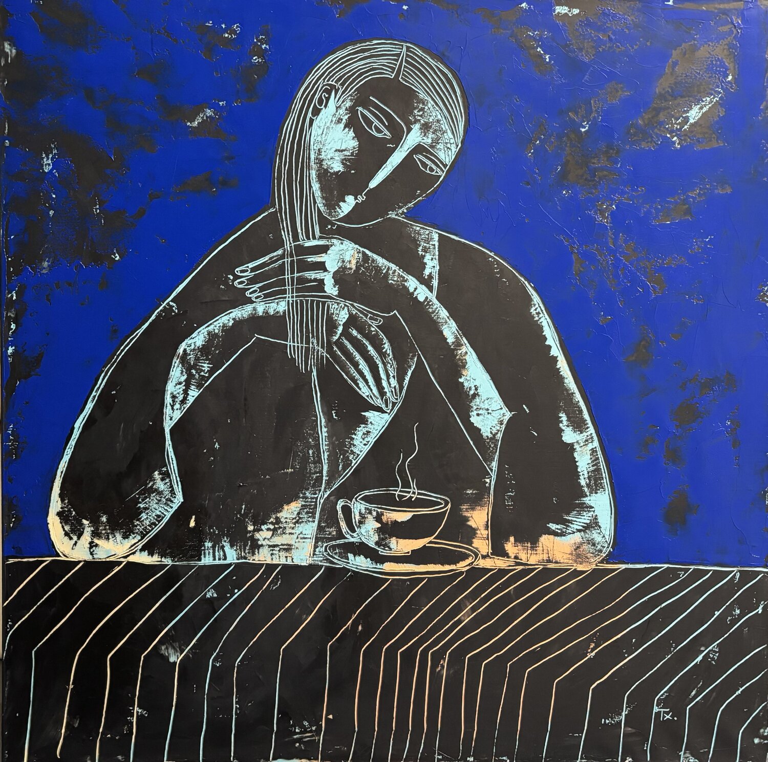 Tea for good night Tatiana Harizanova Original painting for sale