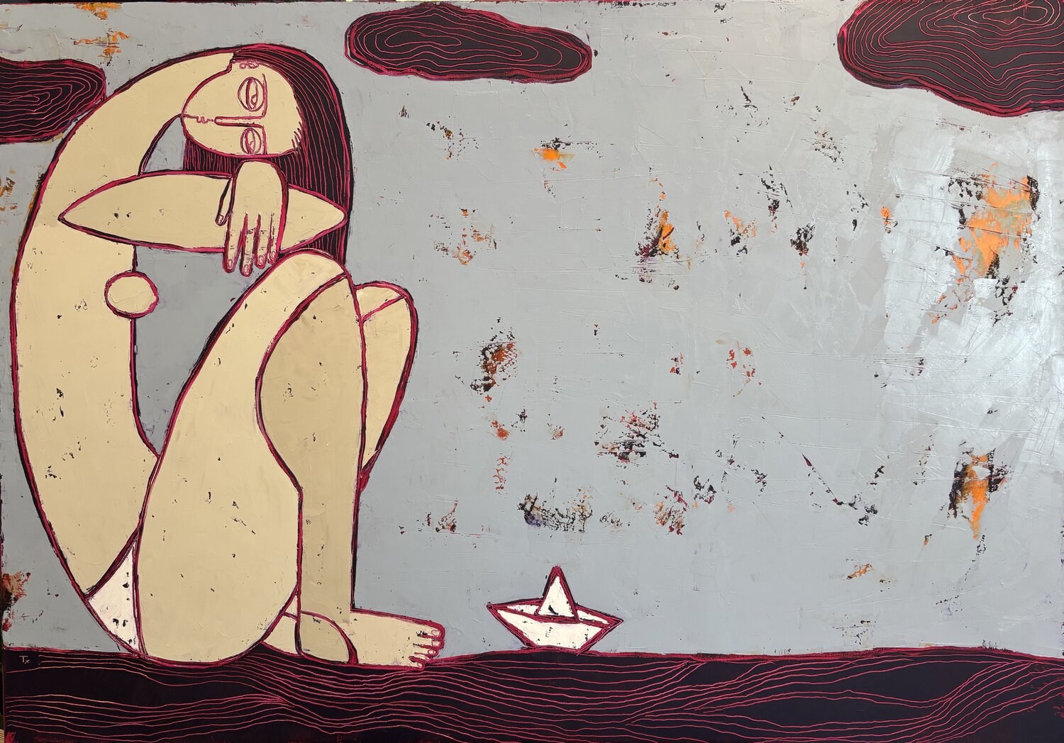 The beach Tatiana Harizanova Original painting for sale