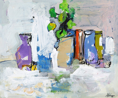 Things (and a violet jug) by Francesco D'Adamo, Painting for Sale on Select