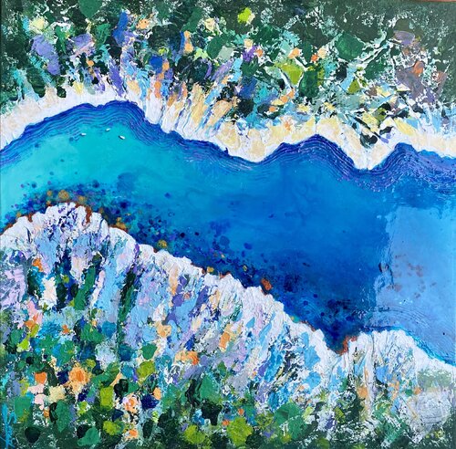 Bleu miroir by Sonia Di Maccio, Painting for Sale on Select
