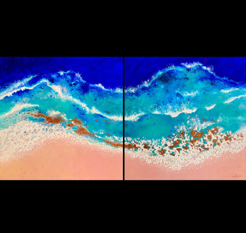 ÉCUME (diptyque) by Sonia Di Maccio, Painting for Sale on Select