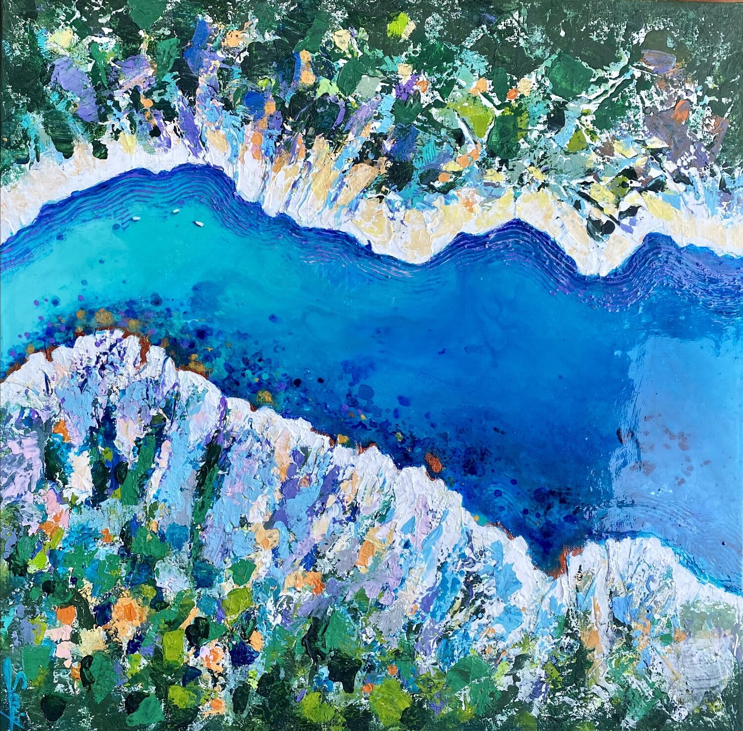 Bleu miroir Sonia Di Maccio Original painting for sale