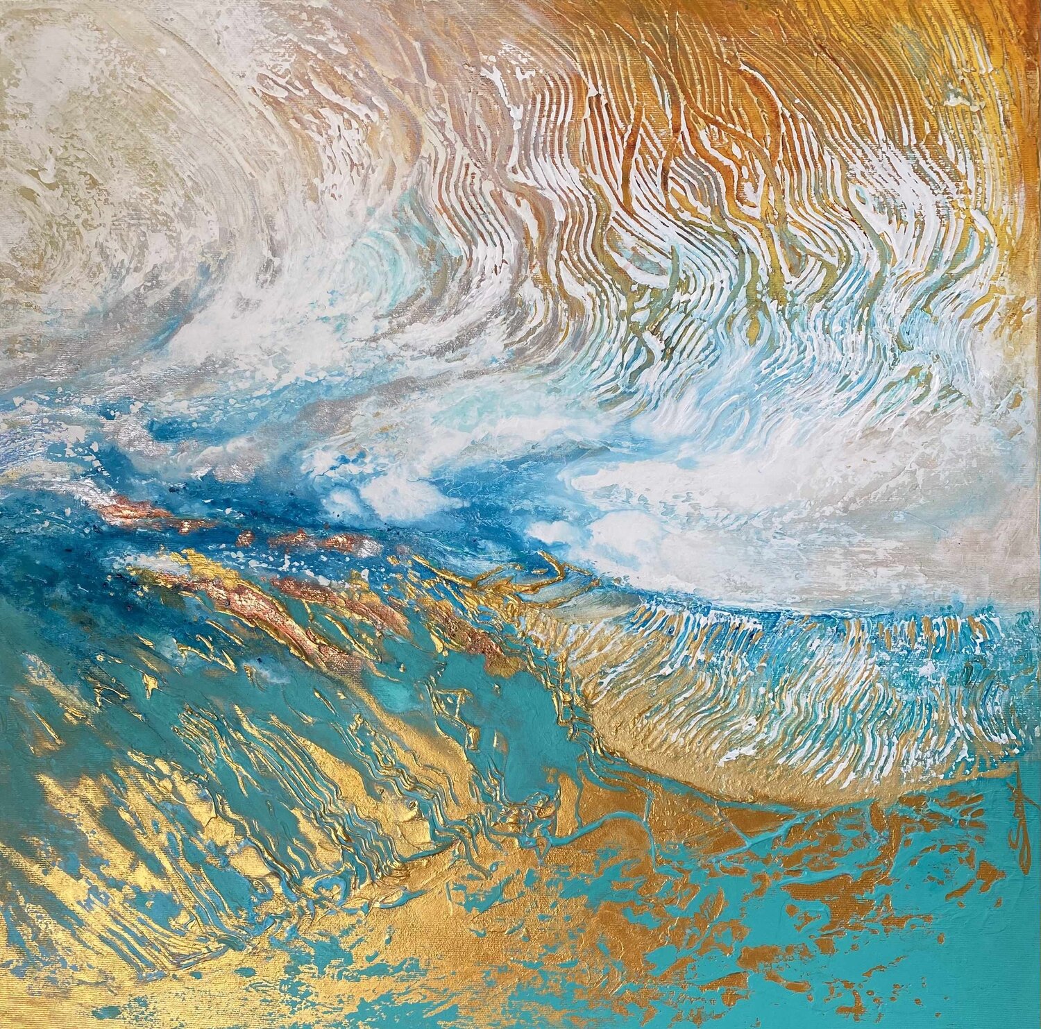 Splendeur dorée Sonia Di Maccio Original painting for sale