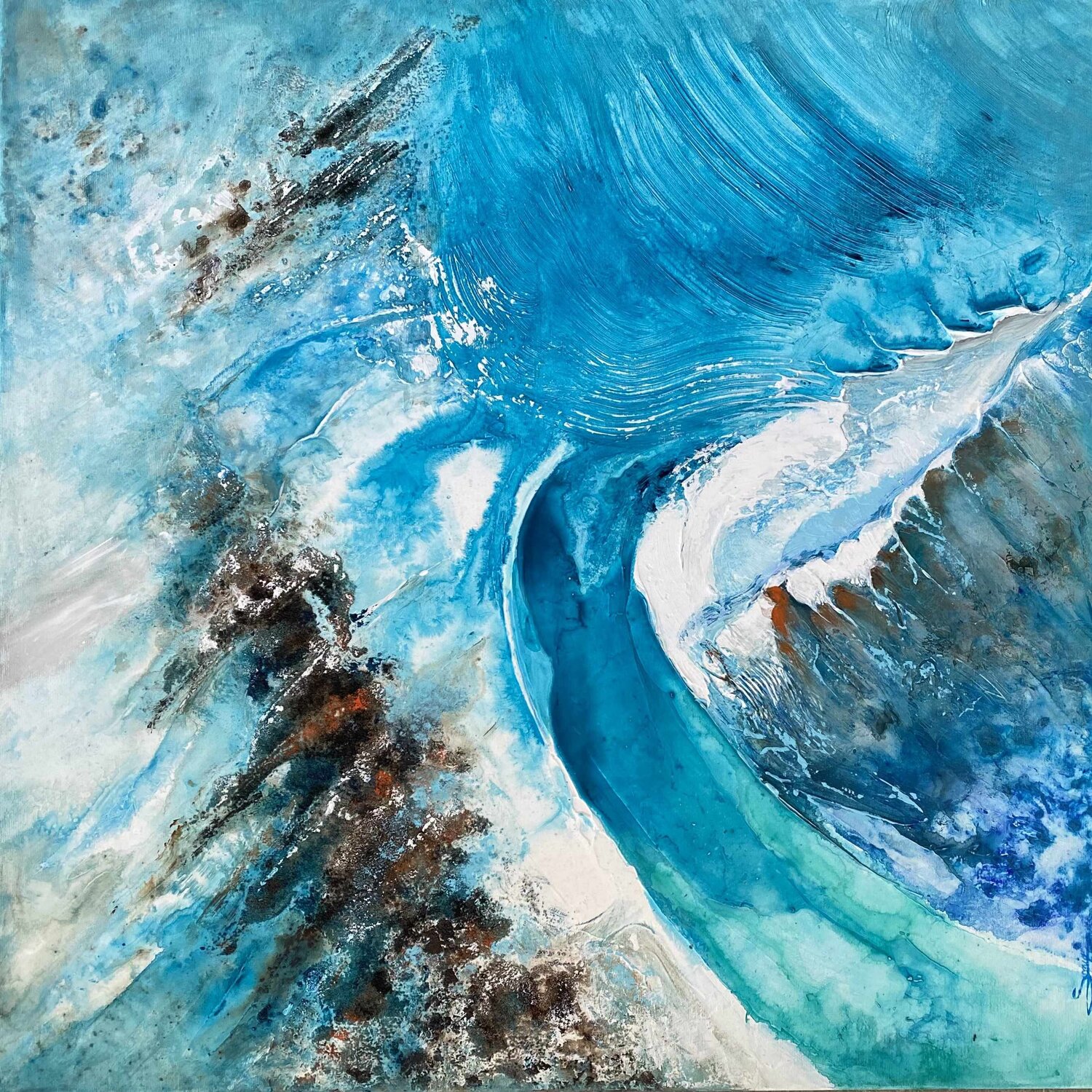 Symphonie bleutée Sonia Di Maccio Original painting for sale