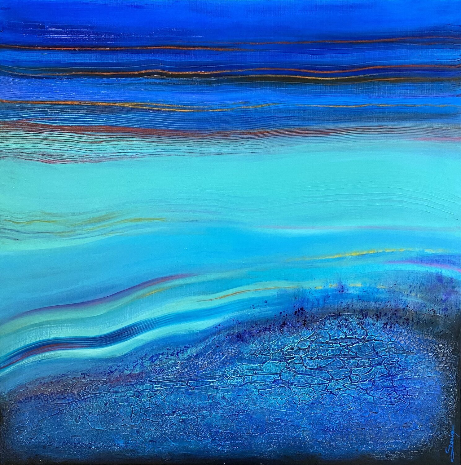 Bleu couleur Sonia Di Maccio Original painting for sale