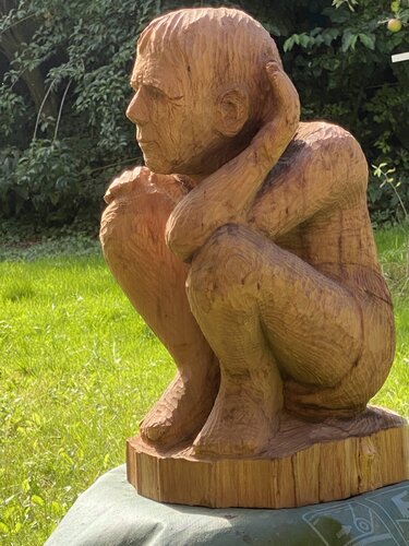 Lauschender alter Mann (Selbstportrait) by Ranulf Streuff, Sculpture for Sale on Select