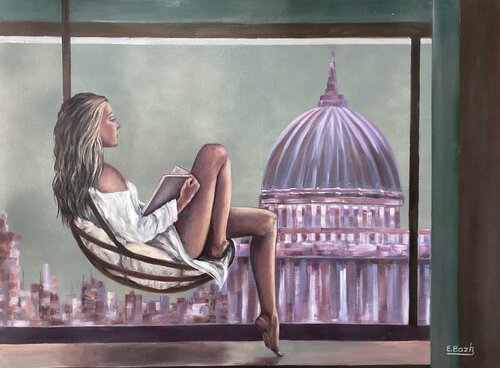 Contemplation at Saint-Paul's cathedral by Eva Bazhenova, Painting for Sale on Select