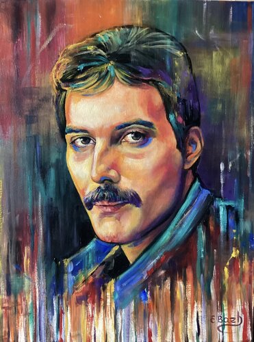 Freddy Mercury: The Voice of a Legend by Eva Bazhenova, Painting for Sale on Select