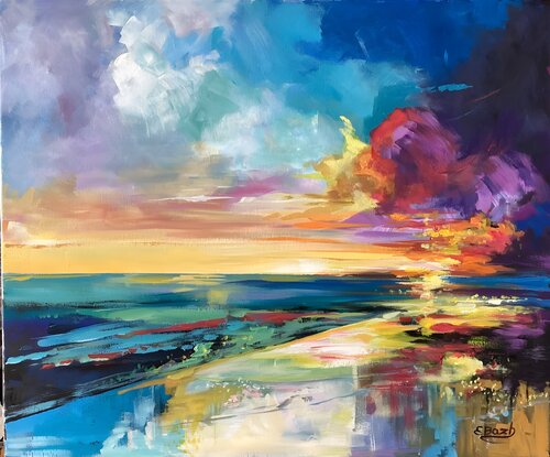 Whispers of the Sunset by Eva Bazhenova, Painting for Sale on Select
