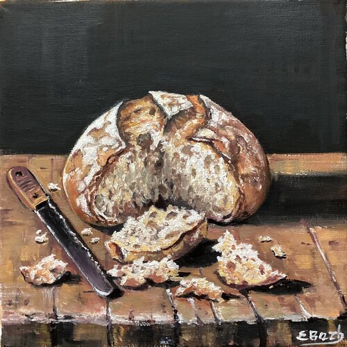 Homemade Bread by Eva Bazhenova, Painting for Sale on Select