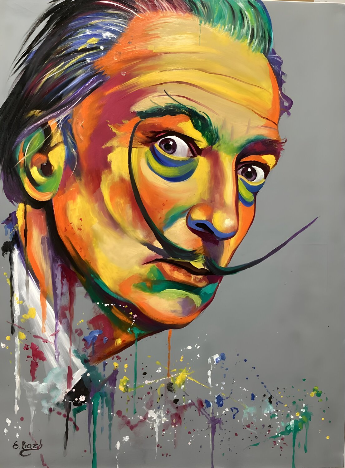 Surreal Genius : Salvador Dali Eva Bazhenova Original painting for sale
