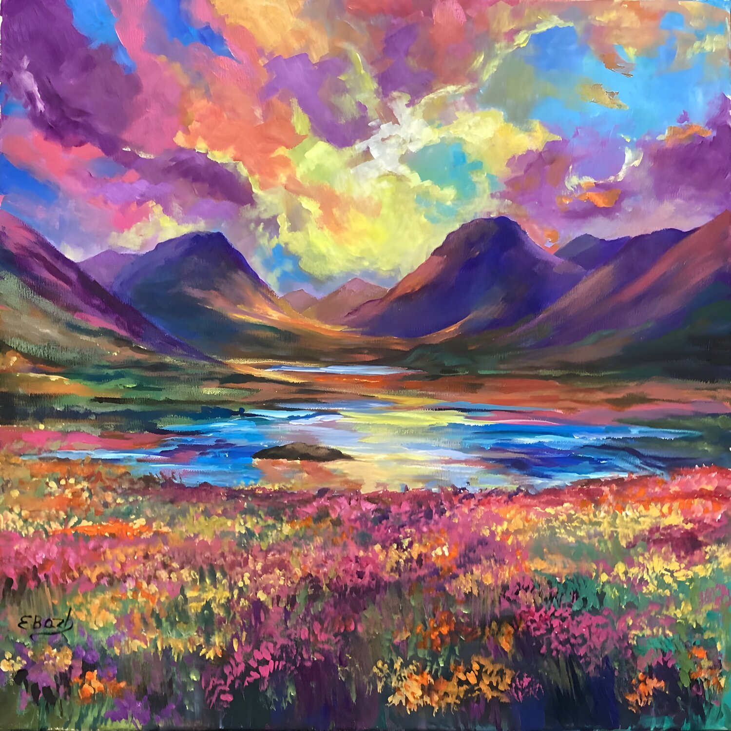 Wild Hills Eva Bazhenova Original painting for sale