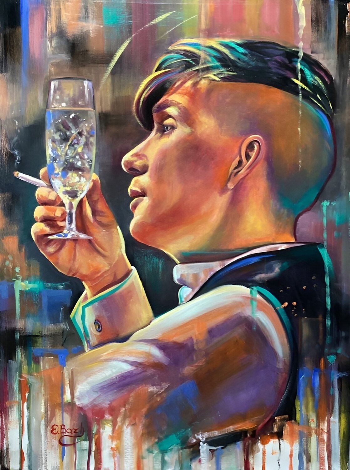 Peaky Blinders: Tommy Shelby Eva Bazhenova Original painting for sale