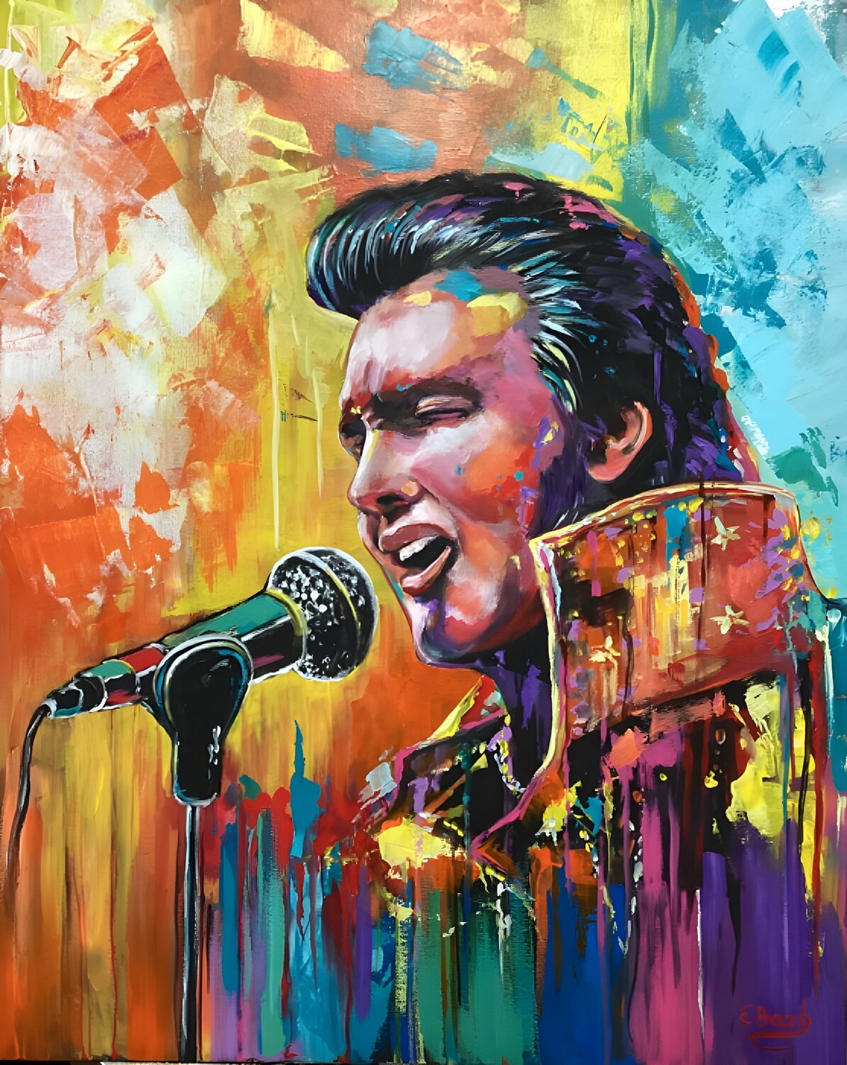 Elvis Presley Eva Bazhenova Original painting for sale