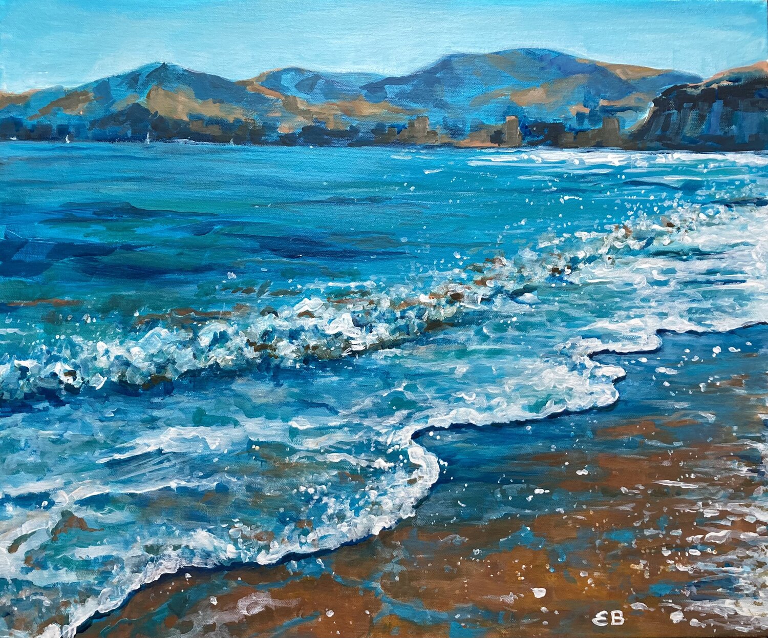 Blue Lagoon Eva Bazhenova Original painting for sale