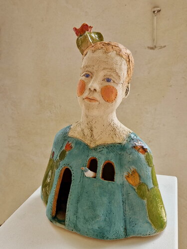 Kaktusfrau - andere Welten by Gaby Pühmeyer, Sculpture for Sale on Select