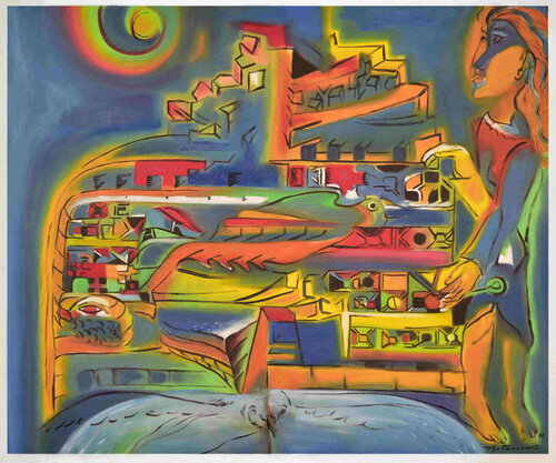 INGAPIRCA Y LOS ENIGMAS by Miguel Betancourt, Painting for Sale on Select