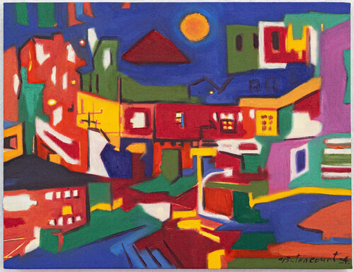 FACHADA ROJA by Miguel Betancourt, Painting for Sale on Select