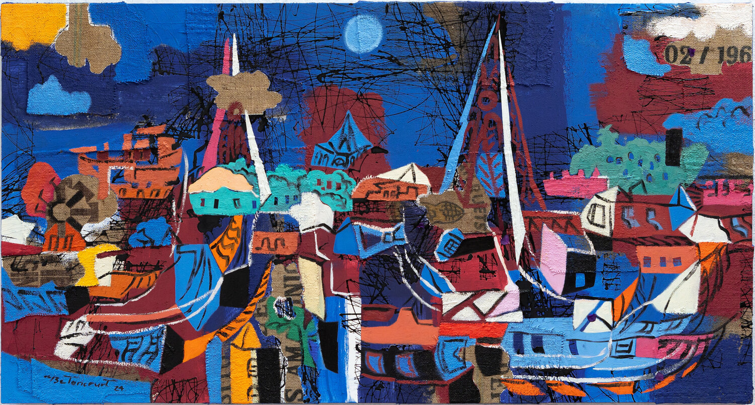 URBE CON SEÑALÉTICA Miguel Betancourt Original painting for sale