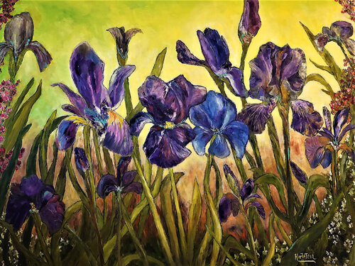 Magnificent Irises by Michael Hartstein, Painting for Sale on Select
