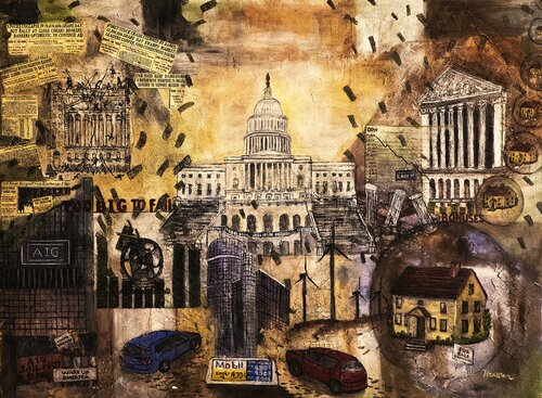 Government Out Of Control by Michael Hartstein, Painting for Sale on Select